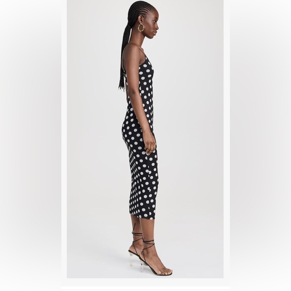 AFRM Black and White Polka Dot Spaghetti Strap Midi Dress.  Size L.  Sold out! - Picture 4 of 12